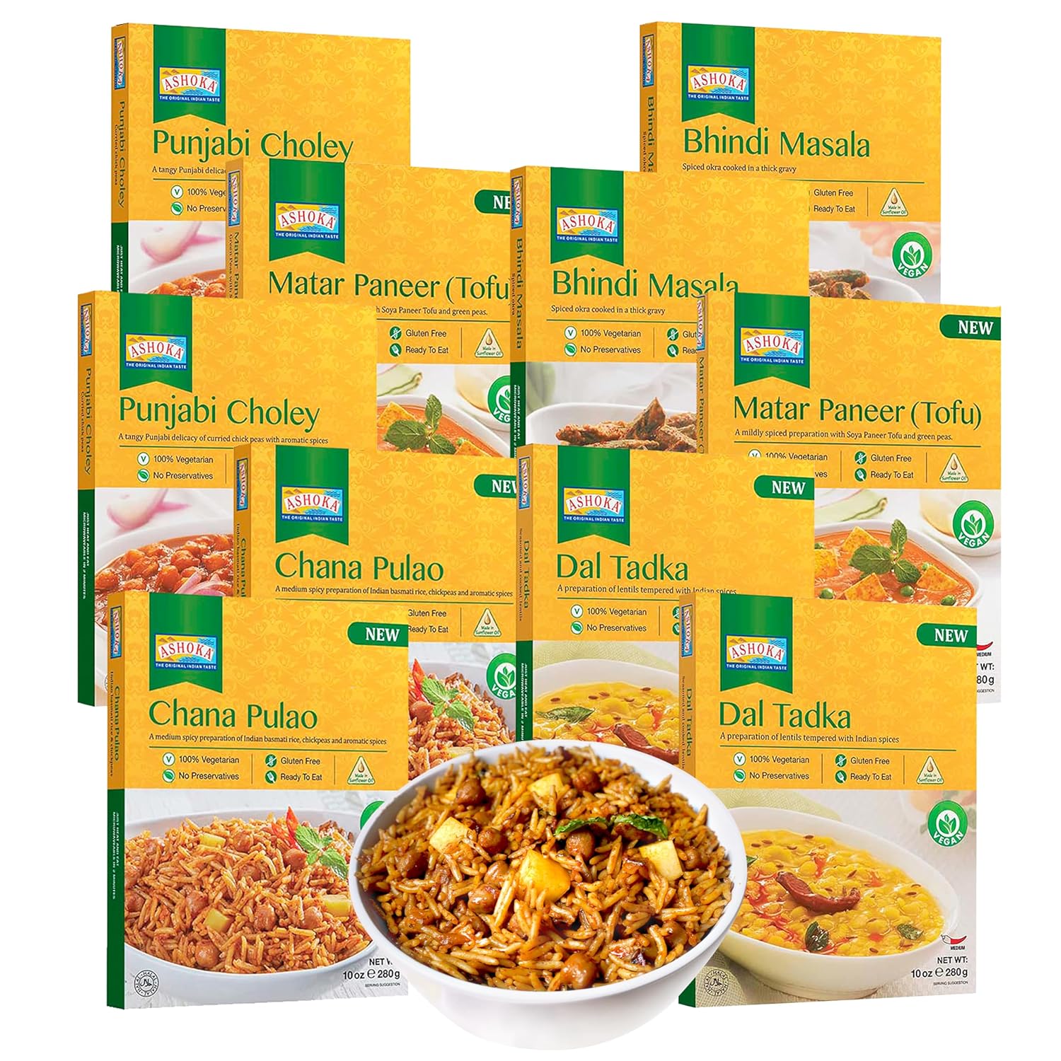Authentic Indian Heat & Eat Meal Kit - Plant-Based Variety Pack