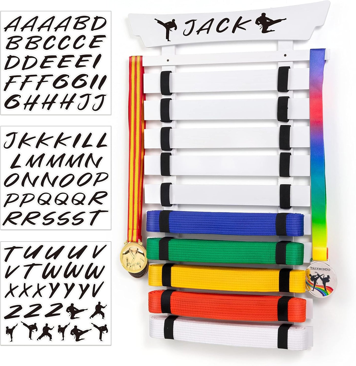 10 Belts Karate Belt Display Rack for Martial Arts Enthusiasts