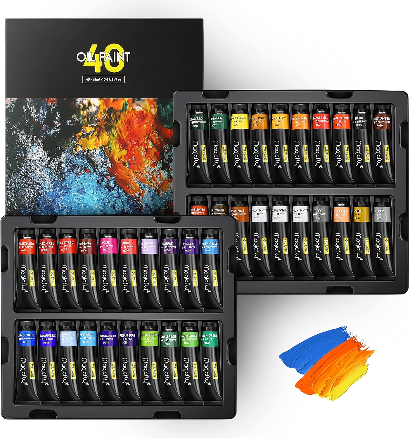 Magicfly Oil Paint Set with 40 Vibrant Colors for Artists