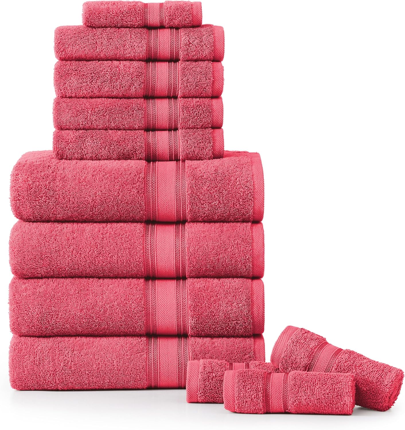 Luxury Bath Towels Set - 12 Pieces of Soft Cotton Towels