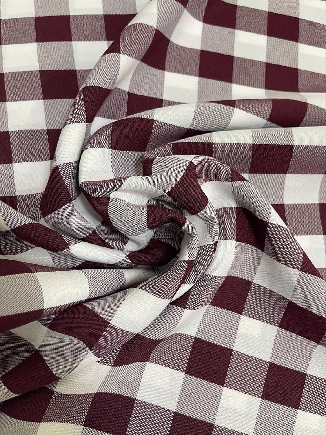 1in Checkered Gingham PolyPoplin Fabric for Sewing and Crafts