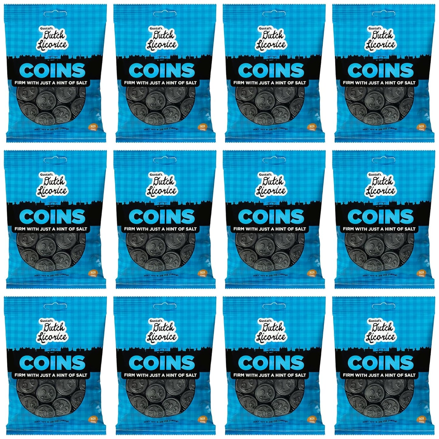 Gustaf's Salted Dutch Licorice Coins - Authentic Black Treats