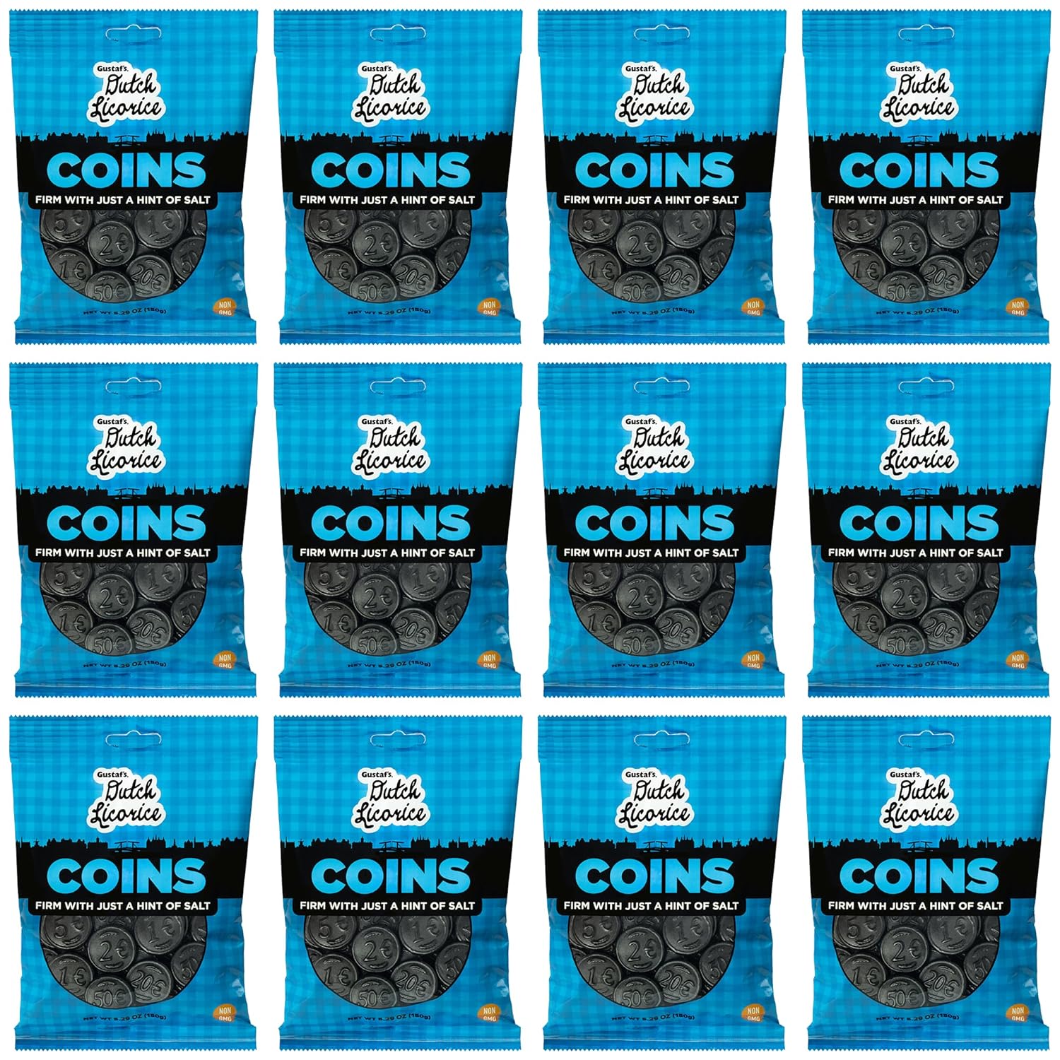 Gustaf's Salted Dutch Licorice Coins - Authentic Black Treats