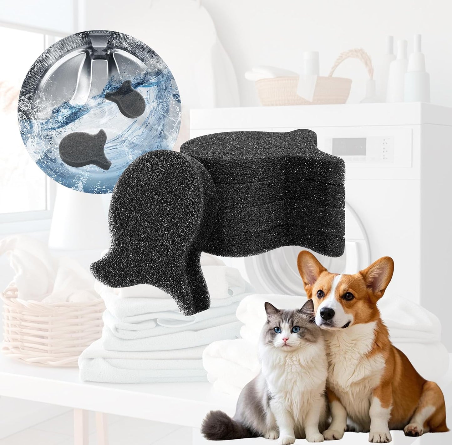 Reusable Pet Hair Remover - Wet & Dry, 4PCS