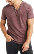Lucky Brand Mens Venice Burnout Notch Neck Tee Shirt - Soft Summer Tee