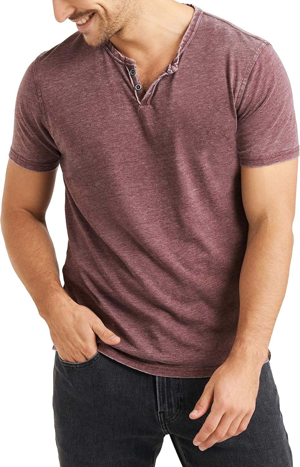 Lucky Brand Mens Venice Burnout Notch Neck Tee Shirt Review