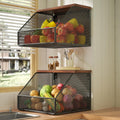 Stackable Fruit Basket for Kitchen Countertop Space Saving - Wall