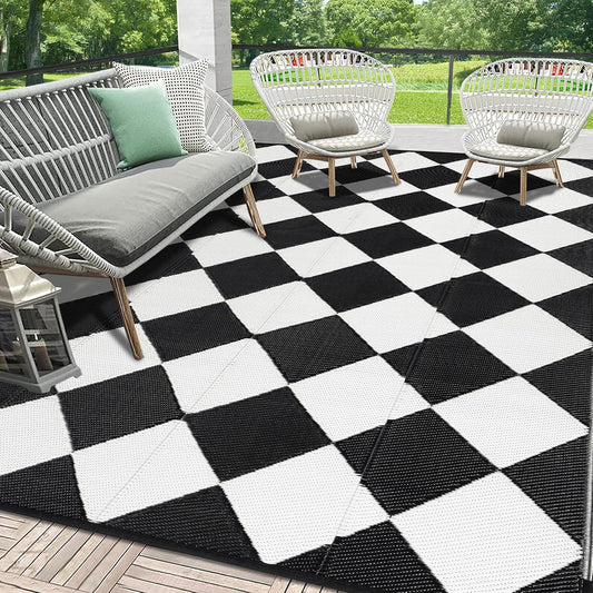 HEBE Outdoor Rug Waterproof 8x10 for Patio and Camping Use