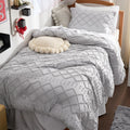 Bedsure Twin Comforter Set Light Grey - Soft Boho Tufted Comforter