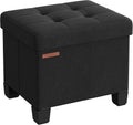 Storage Ottoman Foot Rest with Legs - Small Foldable Stool for Living