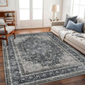 Washable Vintage Traditional Area Rug 6x9 Feet Non-Slip Design