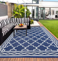 Outdoor Rug for Patio 10x14 ft Reversible Waterproof Mat - Large