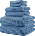 Oversize 60 x 30 in Microfiber Bath Towel Set - 6 Piece Waffle Weave