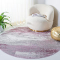 Adirondack 6 ft Round Grey/Purple Area Rug - Durable, Non-Shedding
