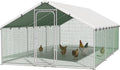 Chicken Coop Large Metal Hen Run Poultry Cage - Weatherproof Walk-In