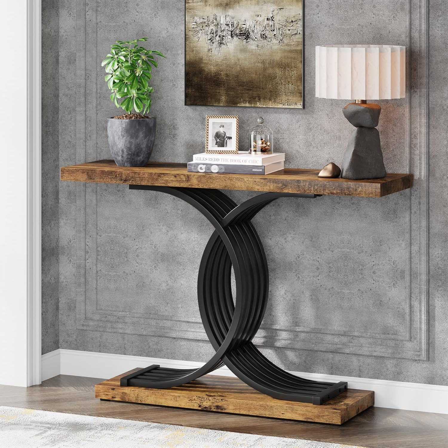 Tribesigns Industrial Entryway Console Table for Modern Spaces
