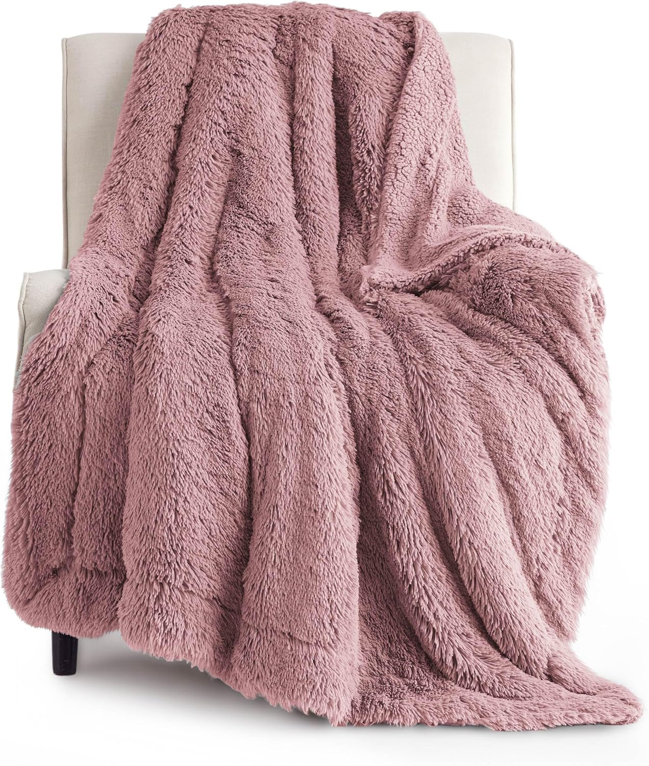 Bedsure GentleSoft Fuzzy Sherpa Faux Fur Twin Blanket Cozy Gift