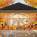 Fall Sunflower Garage Door Cover 7 x 16 ft - Harvest Party Backdrop