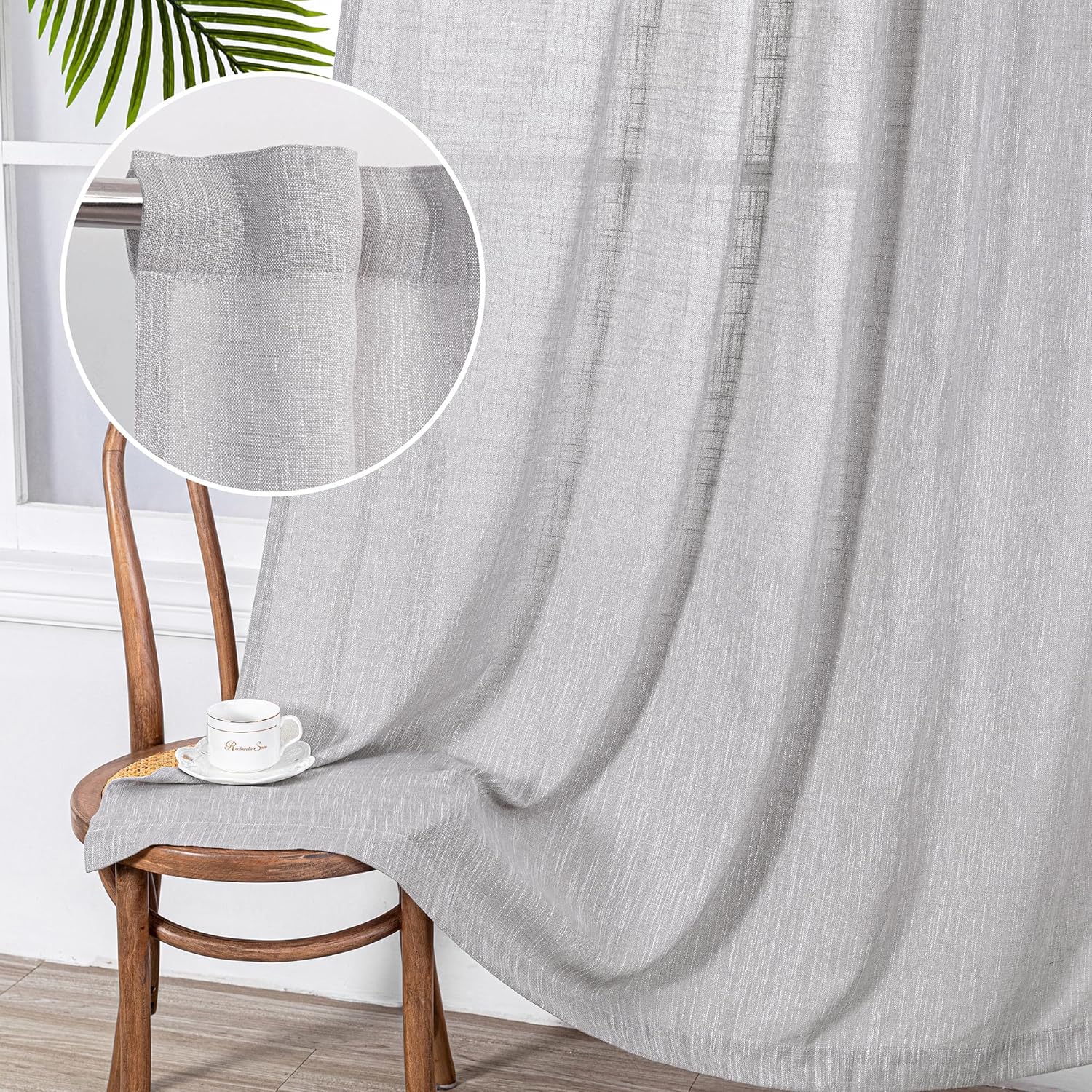 90 Inch Farmhouse Curtains for Living Room by MYSKY HOME