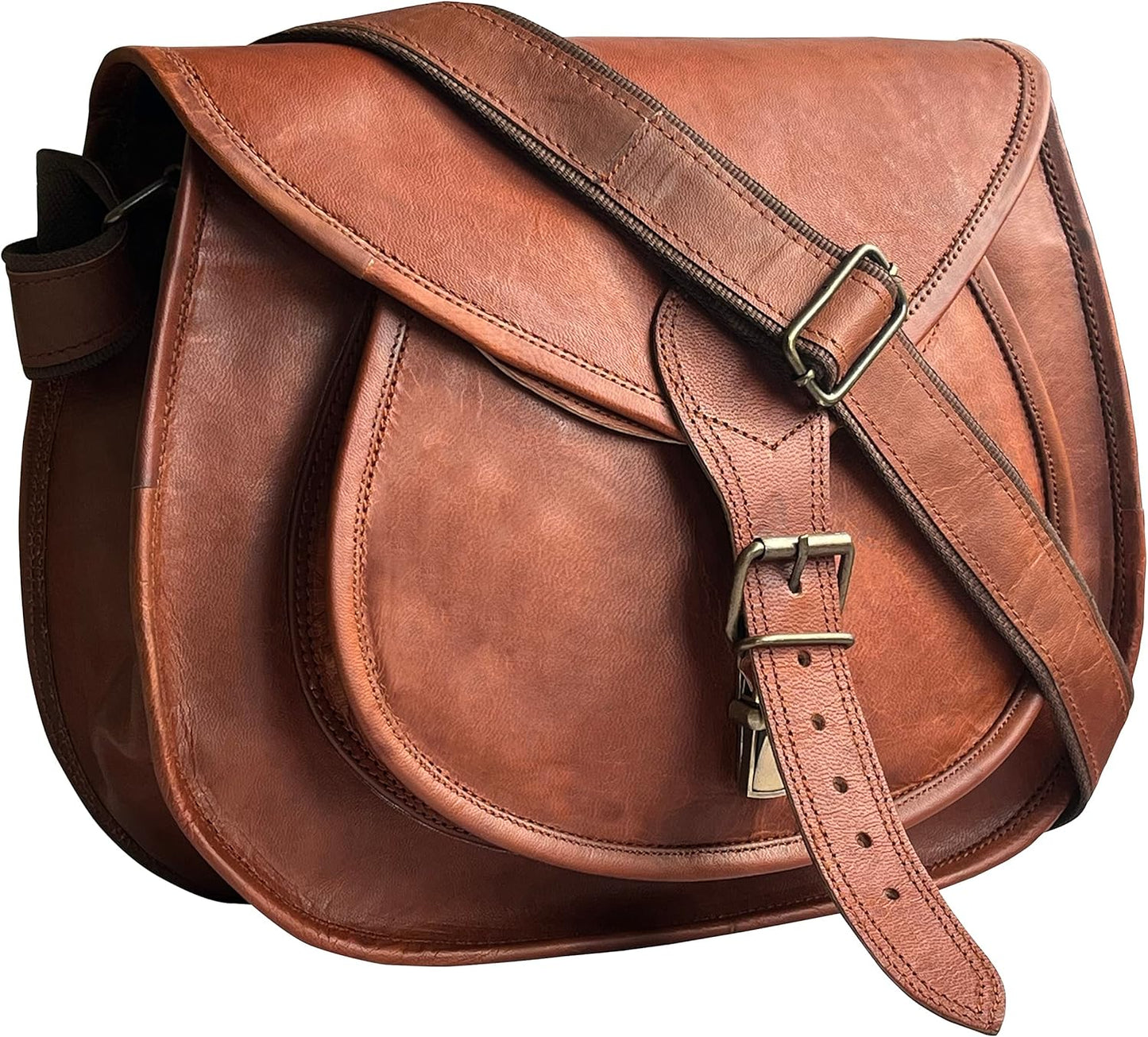 RUSTIC TOWN Leather Crossbody Satchel Bag for Women Travel