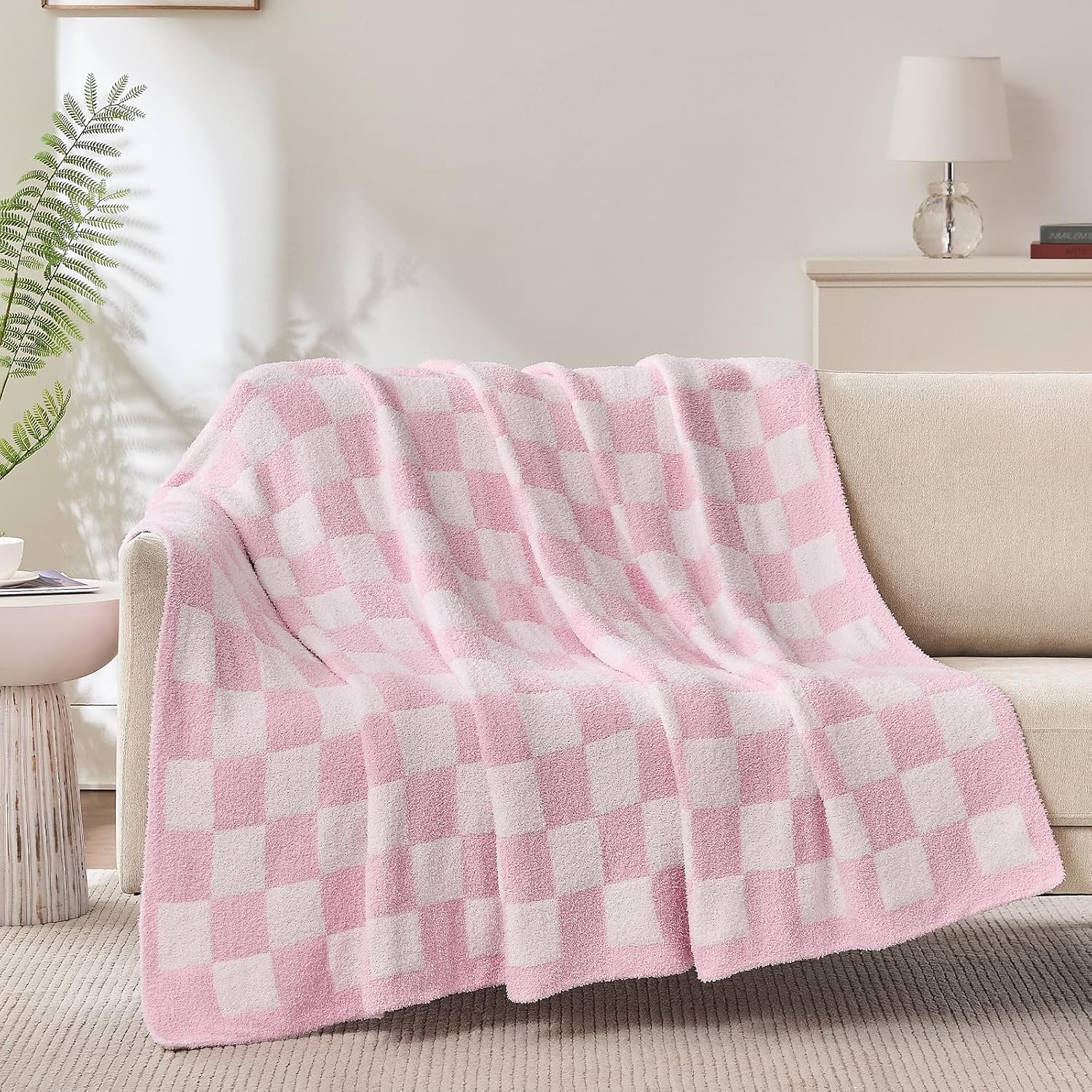 Checkered Throw Blanket for Couch, Sofa, Bed, and Travel