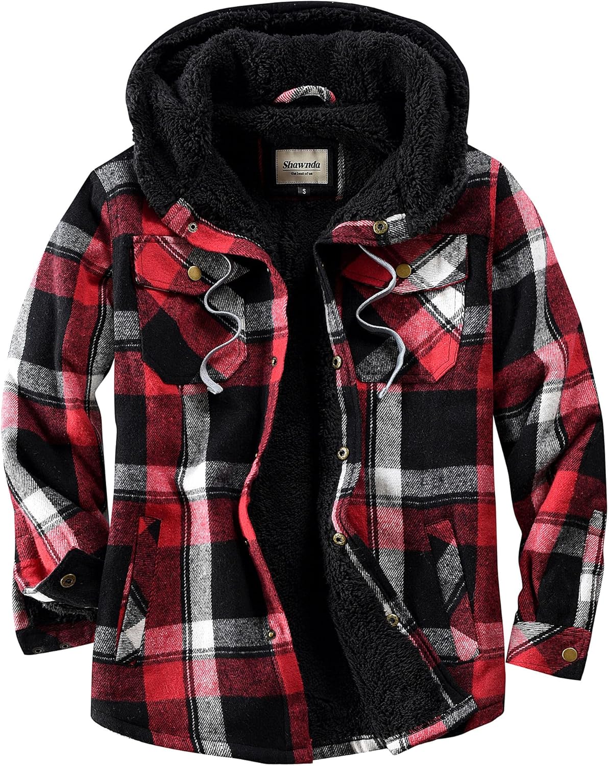 Men's Sherpa Hooded Flannel Jacket for Ultimate Comfort