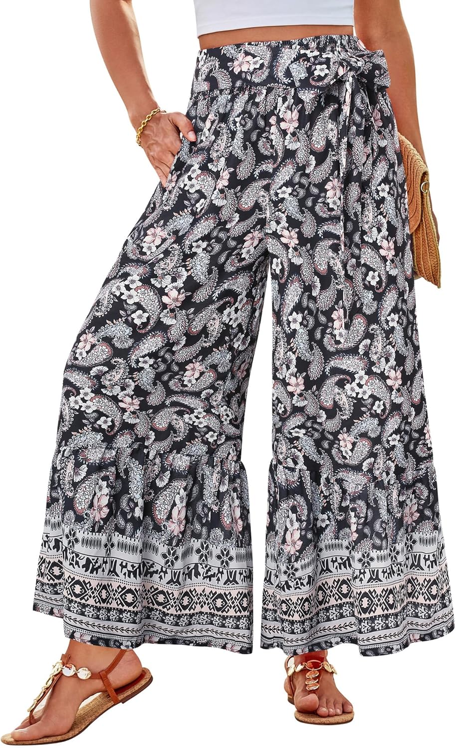GRACE KARIN Women's Summer Wide Leg Palazzo Pants for Comfort