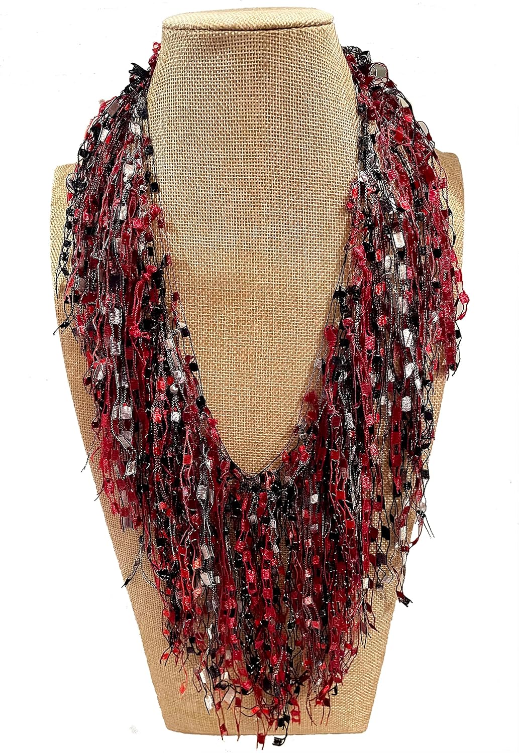 Womens Infinity Ladder Yarn Lightweight Scarf Necklace with Style
