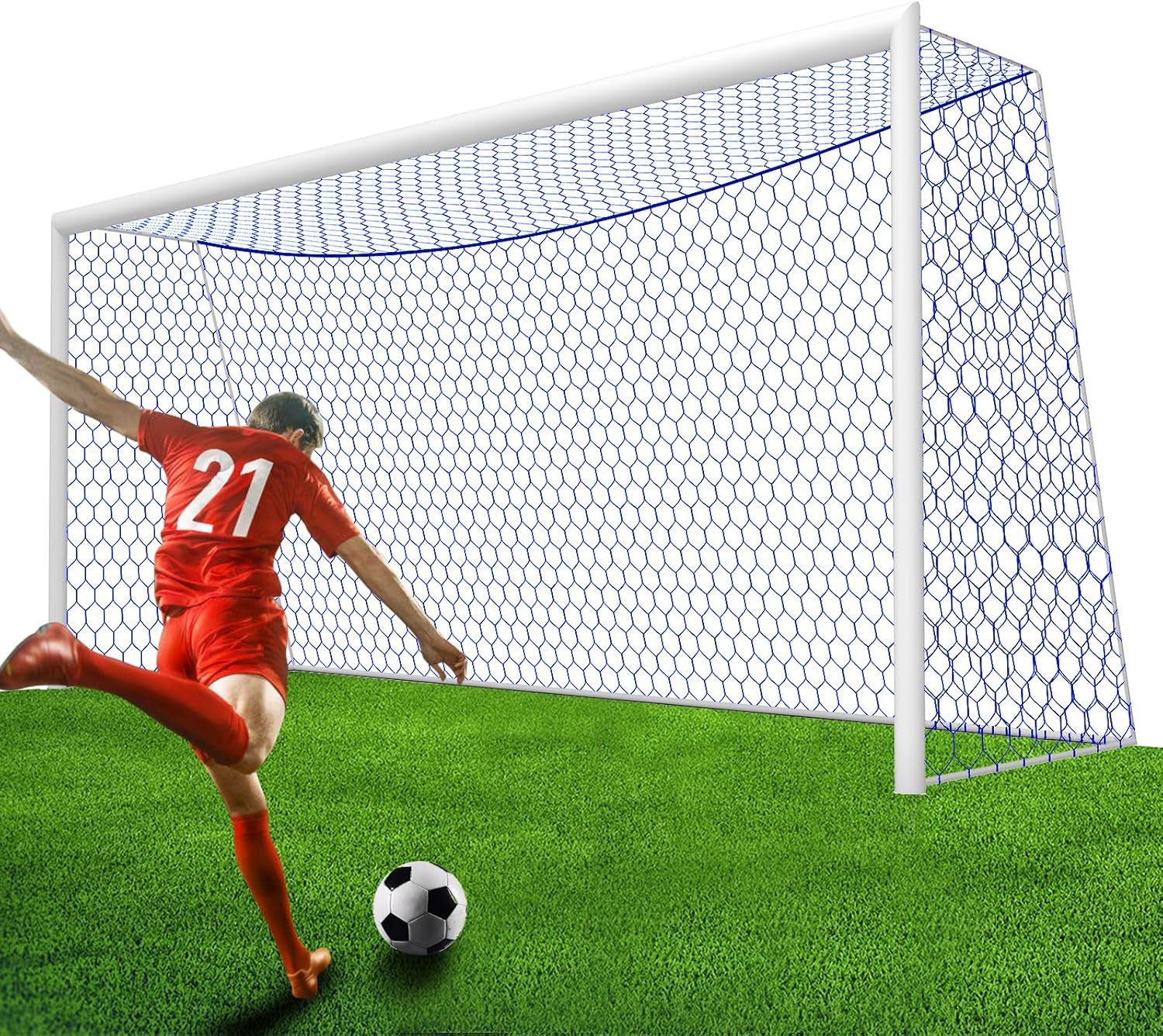 Professional Soccer Goal Net Replacement 18.5x6.5FT for Durability