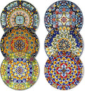 vancasso Salad Plates Set of 6 - 8.5 in Ceramic Bohemian Dessert