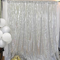 Silver Disco Backdrop Curtain 4.5 x 8 ft 2 Panels - Sparkly Photo