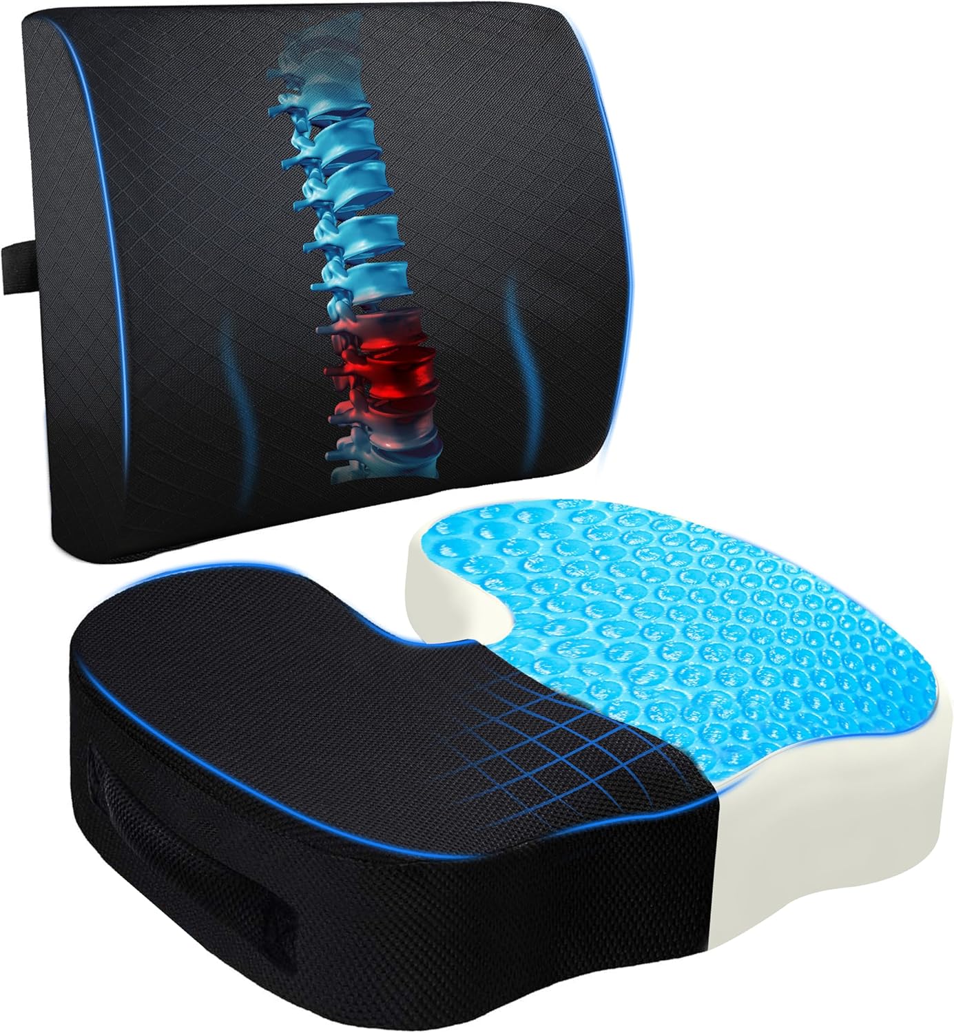 EcoNour Gel Seat Cushion | Ultimate Back & Butt Support