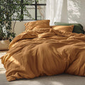 Bedsure Linen Duvet Cover Queen - Breathable Linen Cotton Blend