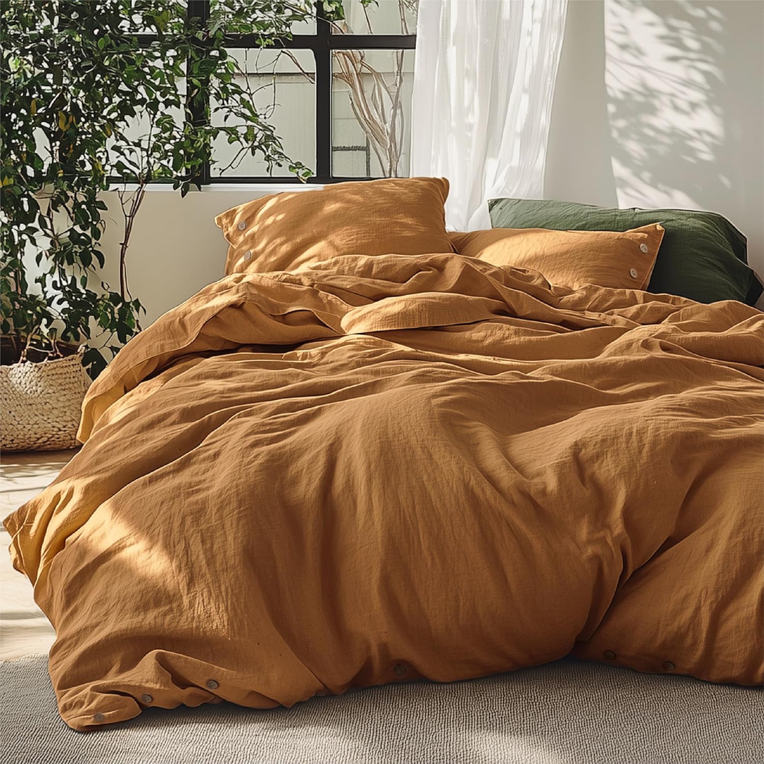 Bedsure Linen Duvet Cover Queen Set for Cozy Sleep Experience