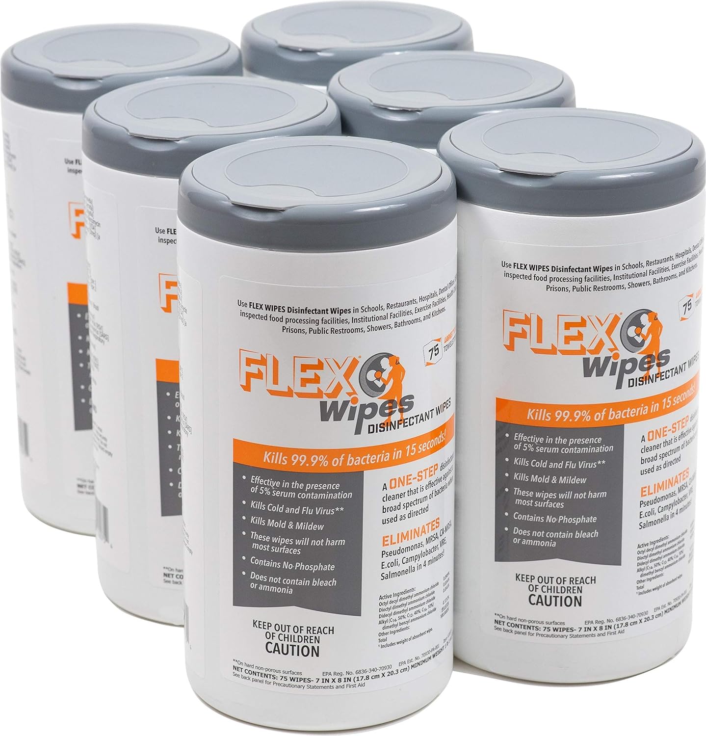 20075 Disinfectant Wipes - Six Canisters of 75-Count Wipes