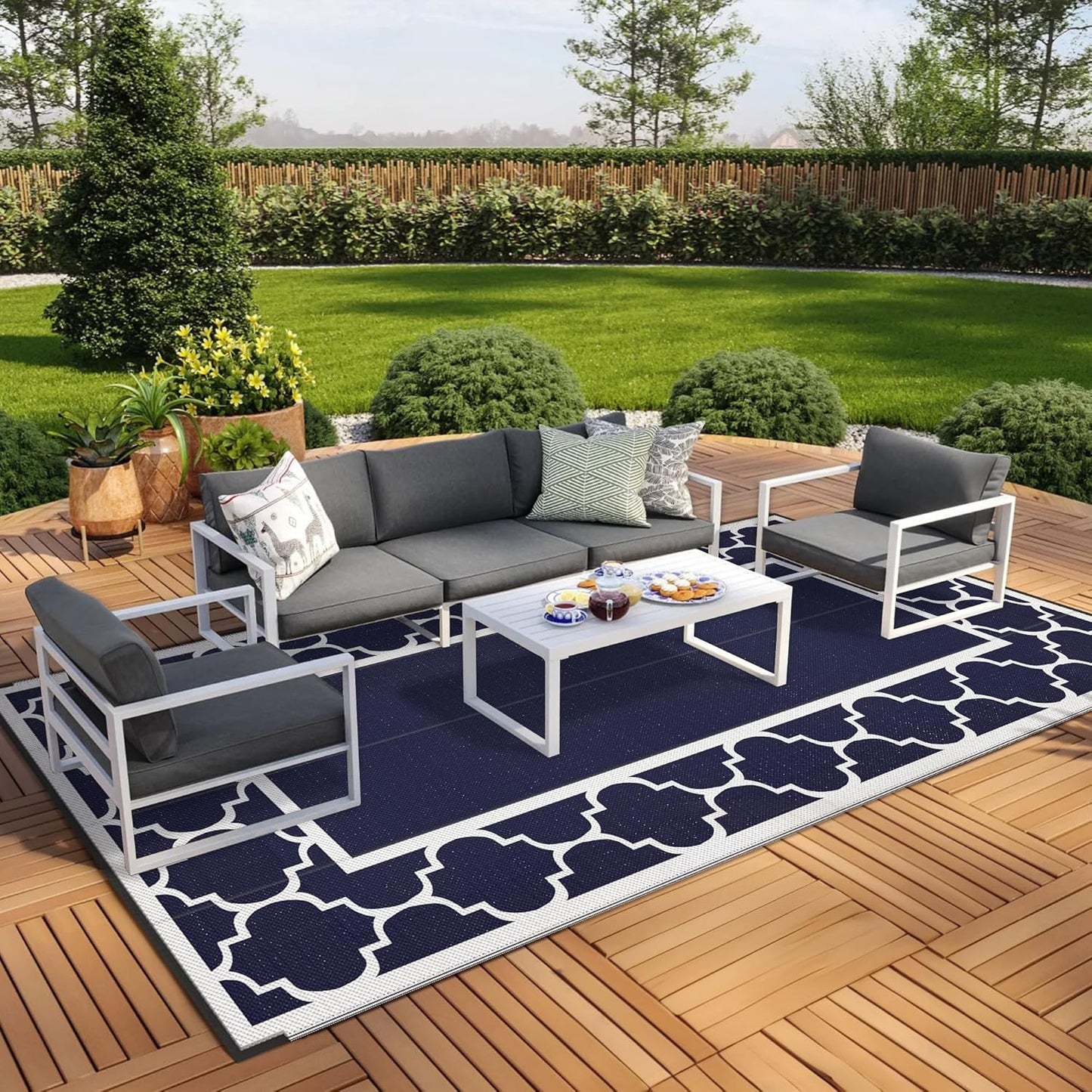 GENIMO 9ft x 18ft Outdoor Rug Waterproof for Stylish Spaces
