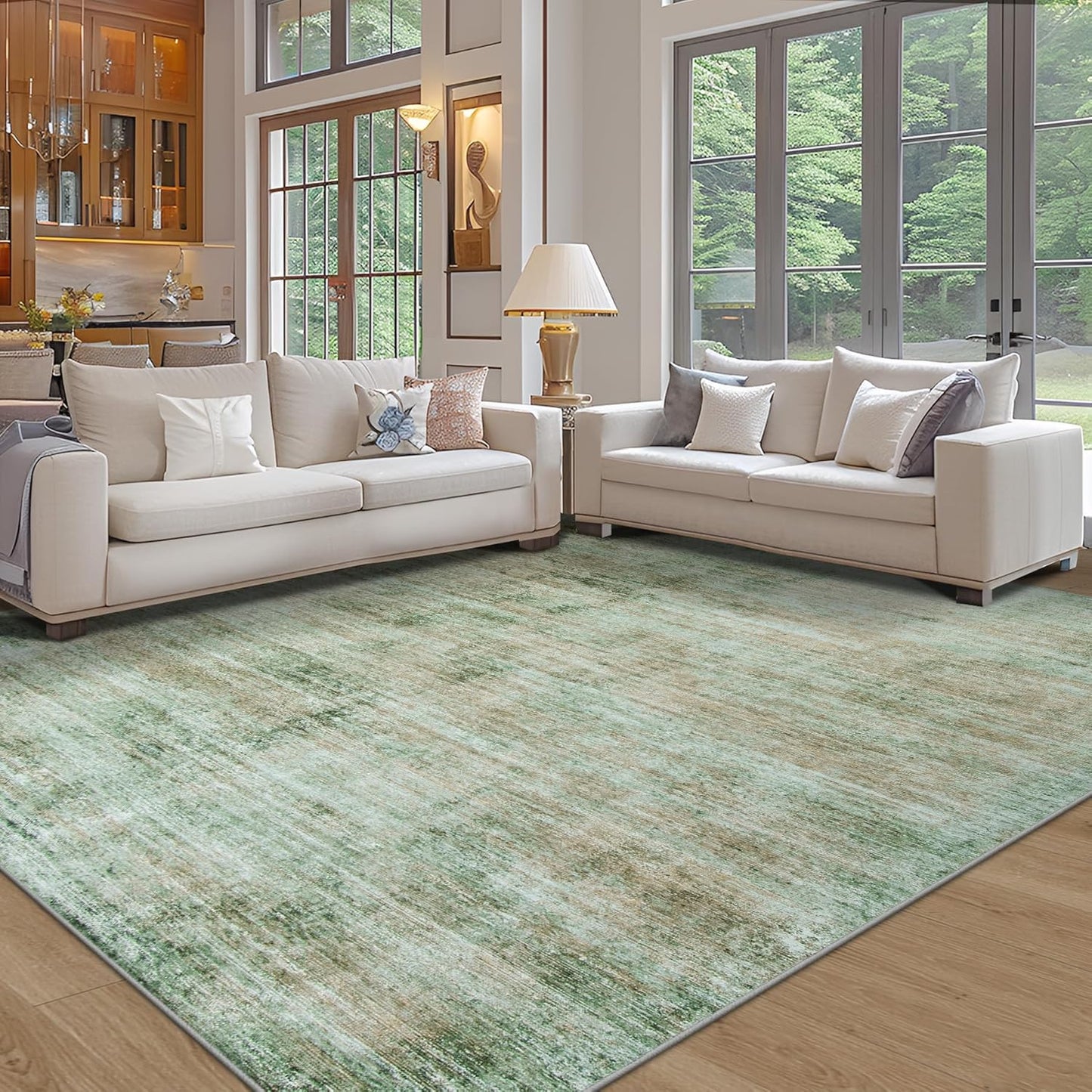 Large 9x12 Washable Area Rug for Living Room and Dining Room