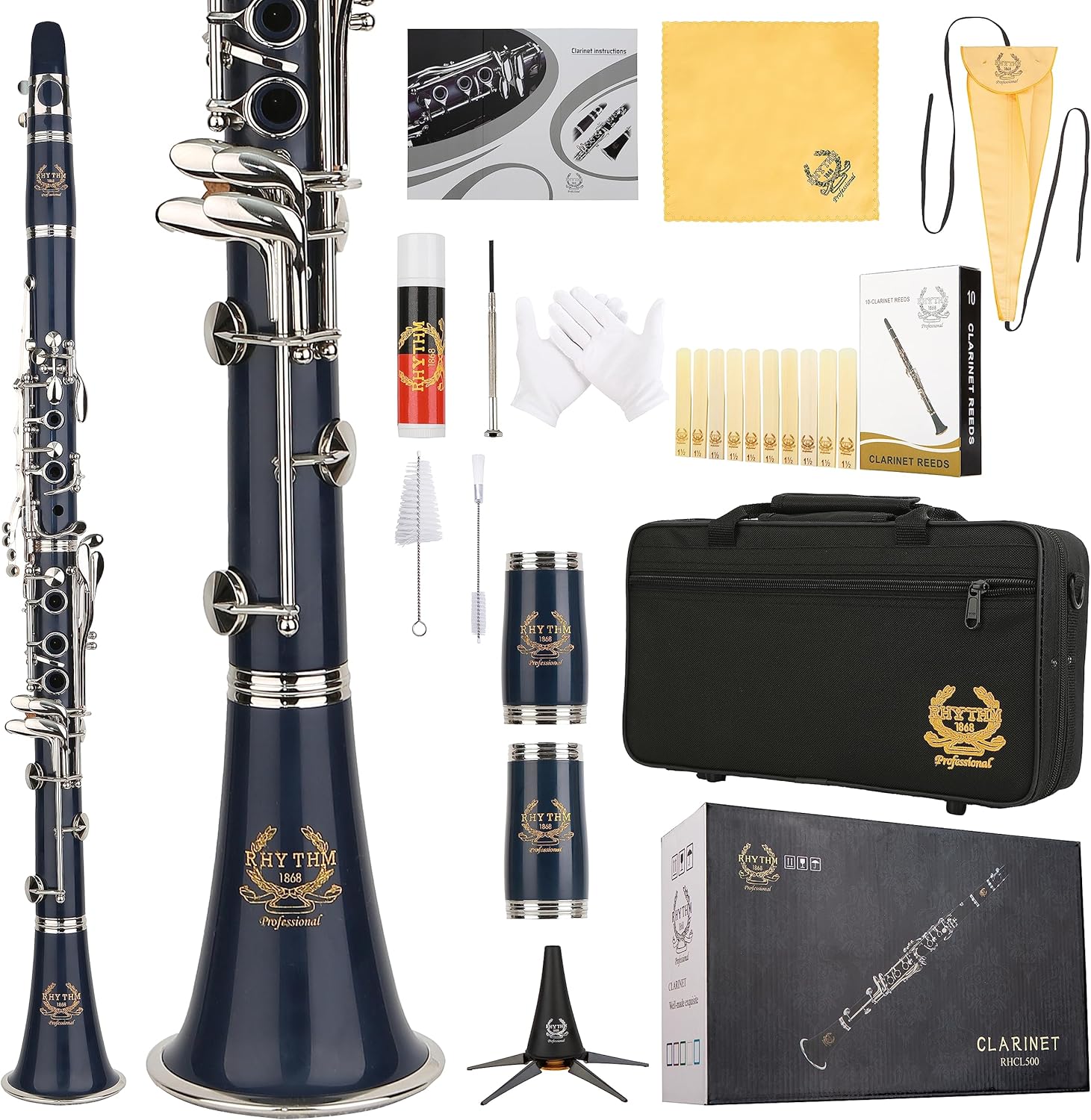 Bb Clarinet with 17 Nickel Keys for Beginners and Pros