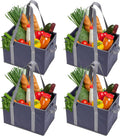 BAG-THAT! 4pk Reusable Grocery Bags Tote Box - Sturdy Foldable Bags