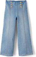 Girls Wide Leg Jeans High Rise Pull-On - Comfortable Fit
