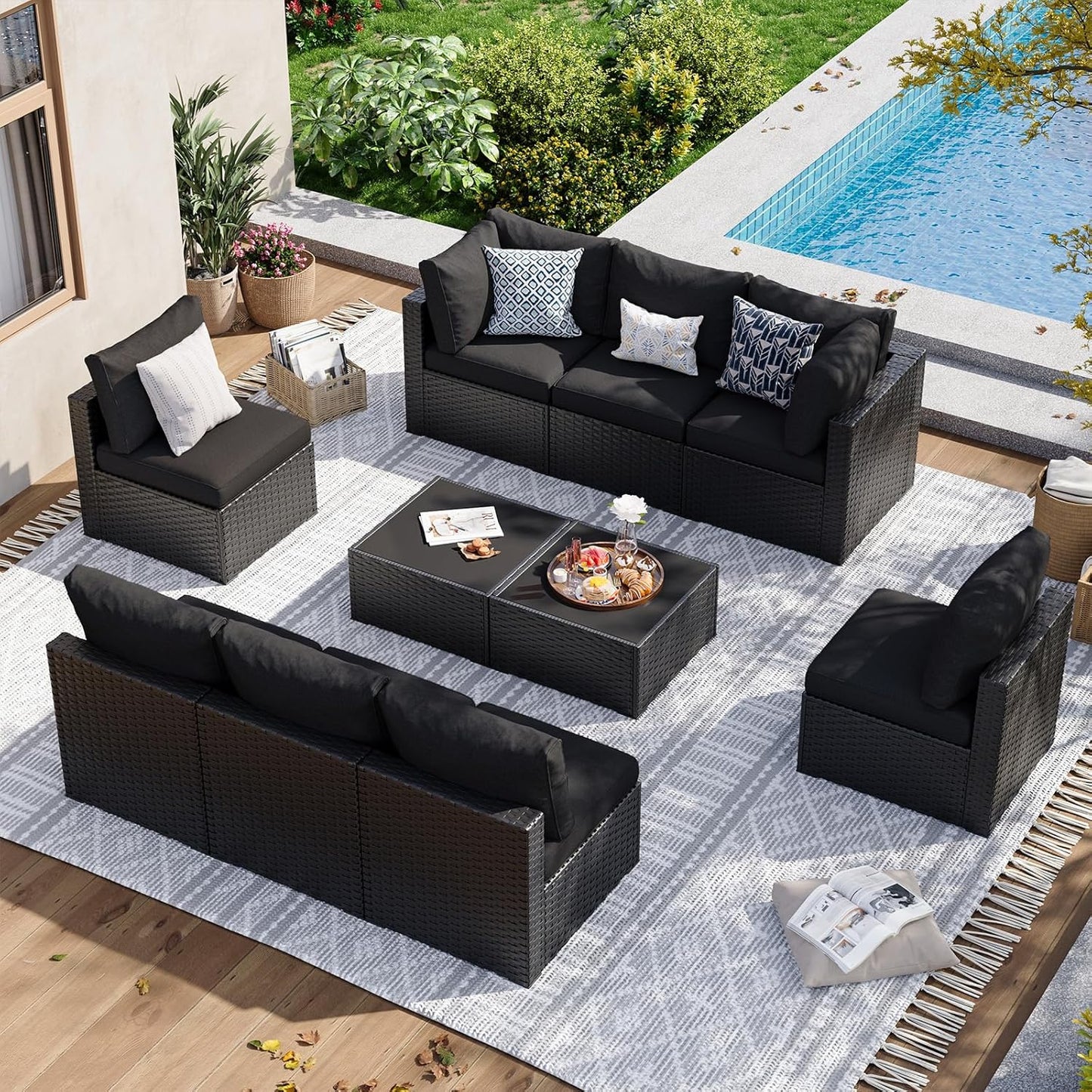 Aoxun 10 Piece Patio Furniture Set for Ultimate Outdoor Comfort