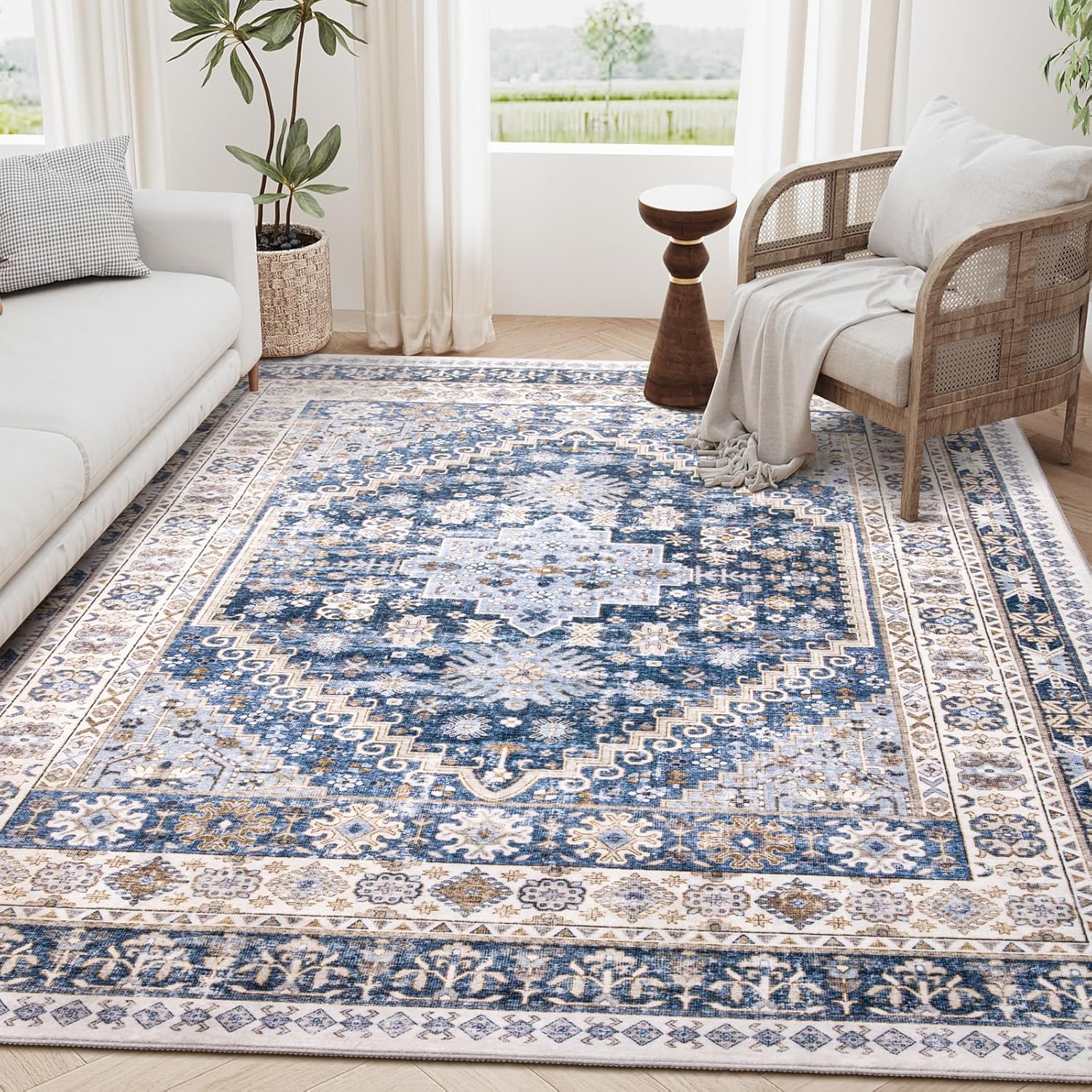 Zesthome 6x9 Area Rug: Super Soft Washable Non-Slip Design