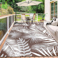 Outdoor Rugs 9ftx12ft Reversible Patio Rug - Durable, Easy-Clean