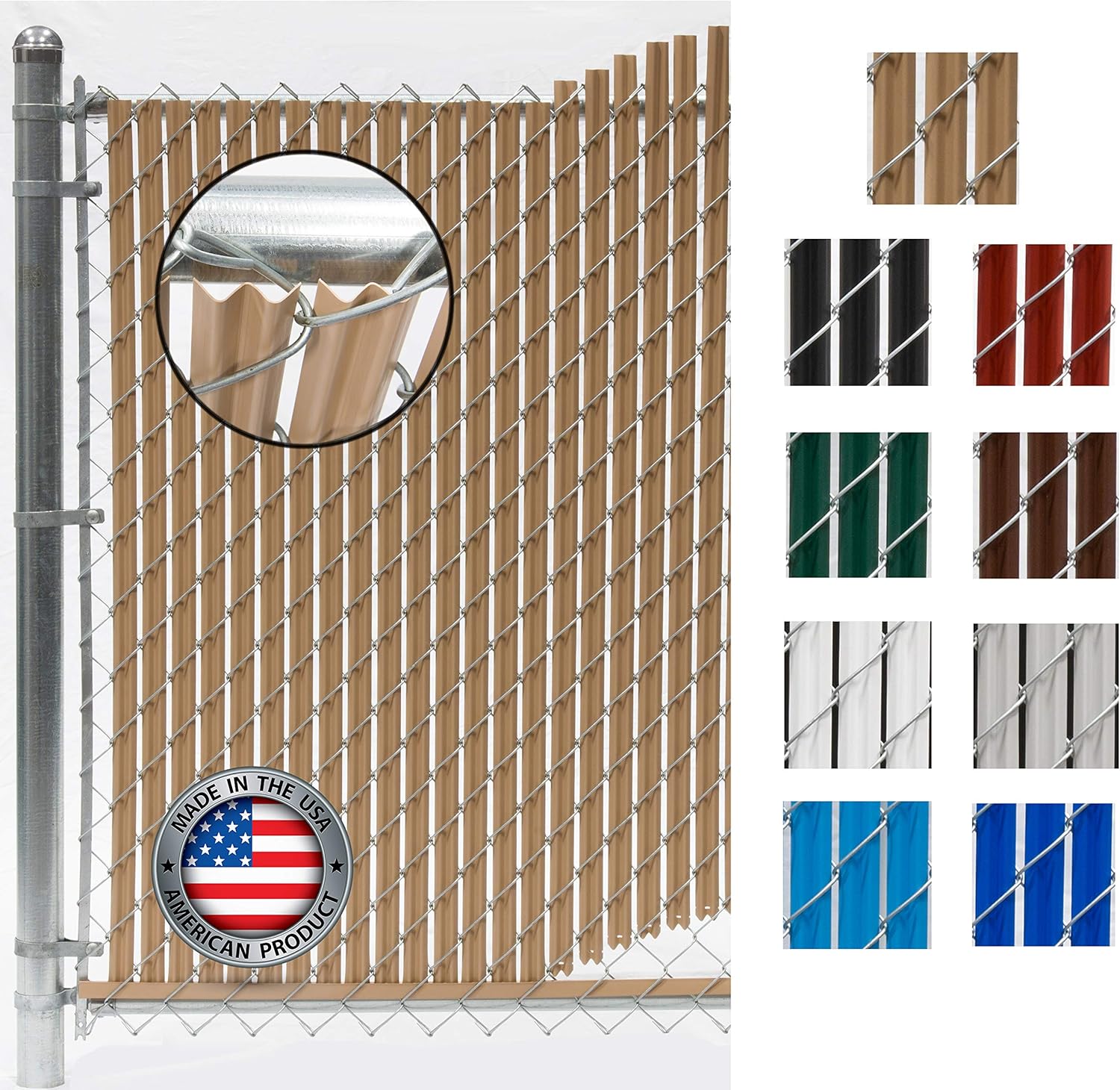 Wave Slat Privacy Slat for Chain Link Fence - Beige Color