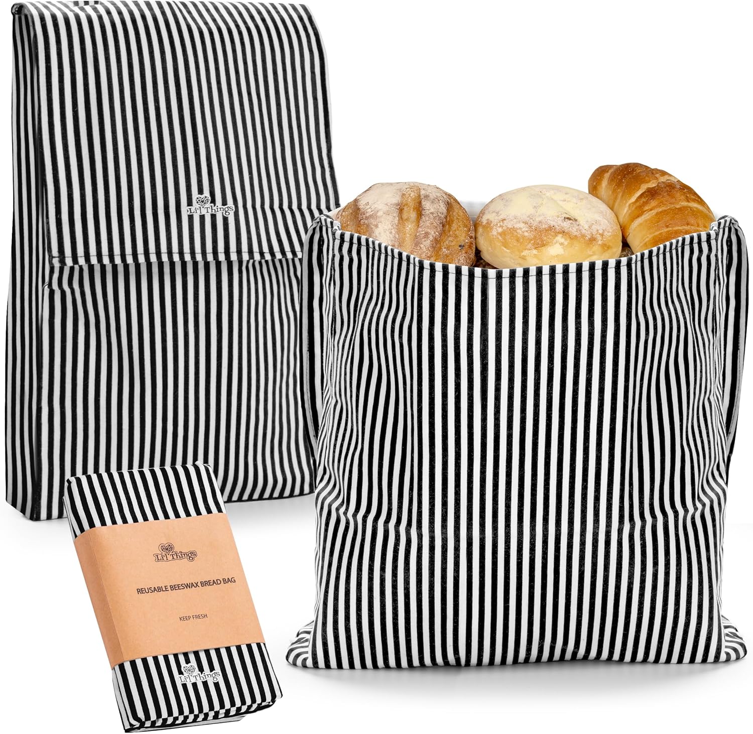 Beeswax Bread Bag Set for Freshness - Organic & Reusable