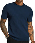 Men's Honeycomb Waffle Knit Crewneck T-Shirt - Casual Comfort