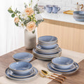 AmorArc Ceramic Dinnerware Set Service for 8 - Reactive Blue beauty