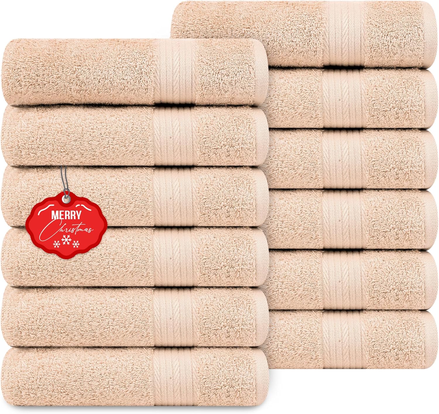 Ample Decor Hand Towels 18 X 28 Inch Pack of 12 for Luxurious Use