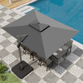 PHI VILLA Cantilever Patio Umbrella 9ft x 12ft - Large 360 Rotation