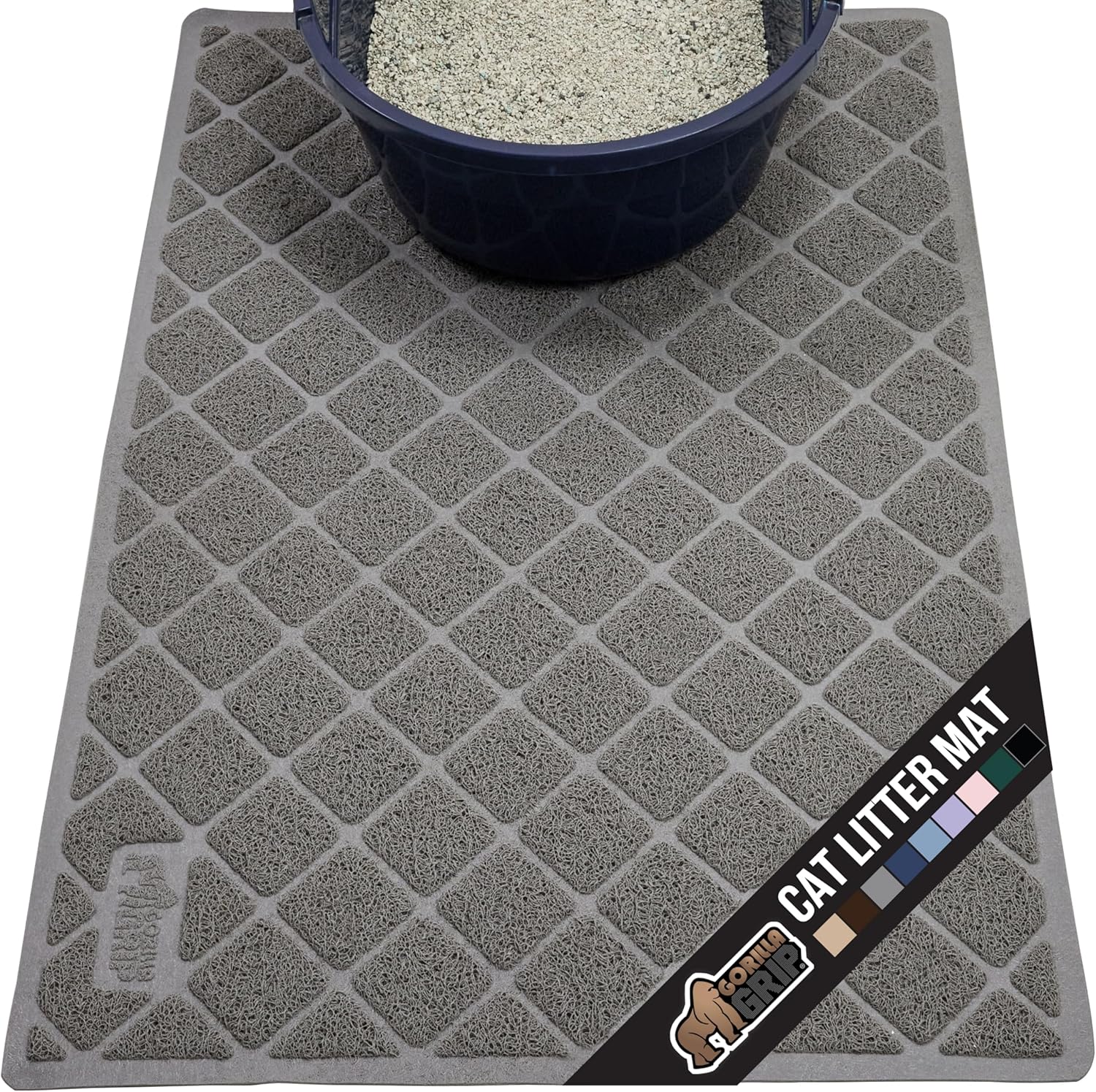 GORILLA GRIP Cat Litter Box Mat for Less Mess and Clean Floors
